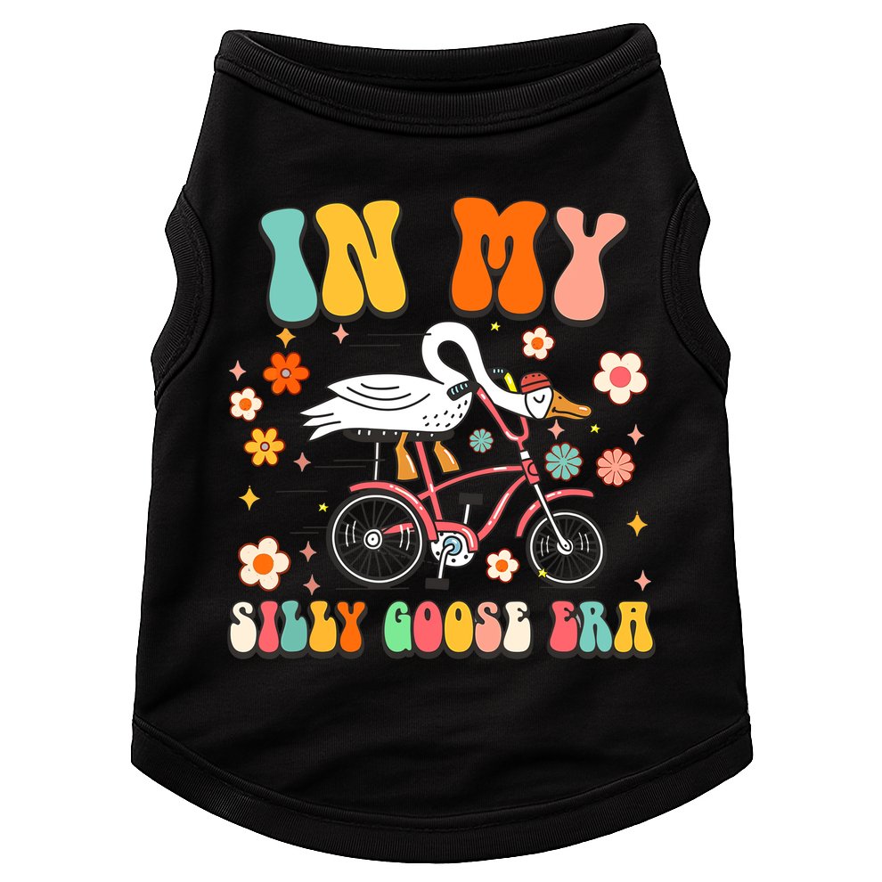 Duck In My Silly Goose Era Goose Funny Doggie Tank