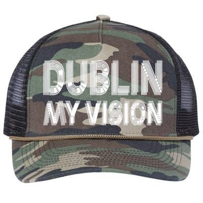 Dublin Ireland My Vision Funny St Patricks Day Retro Rope Trucker Hat Cap