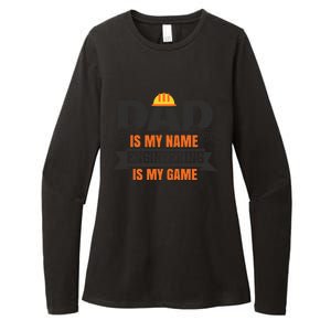 Dad Is My Name Engineering Is My Game Engineering Humor Gift Womens CVC Long Sleeve Shirt