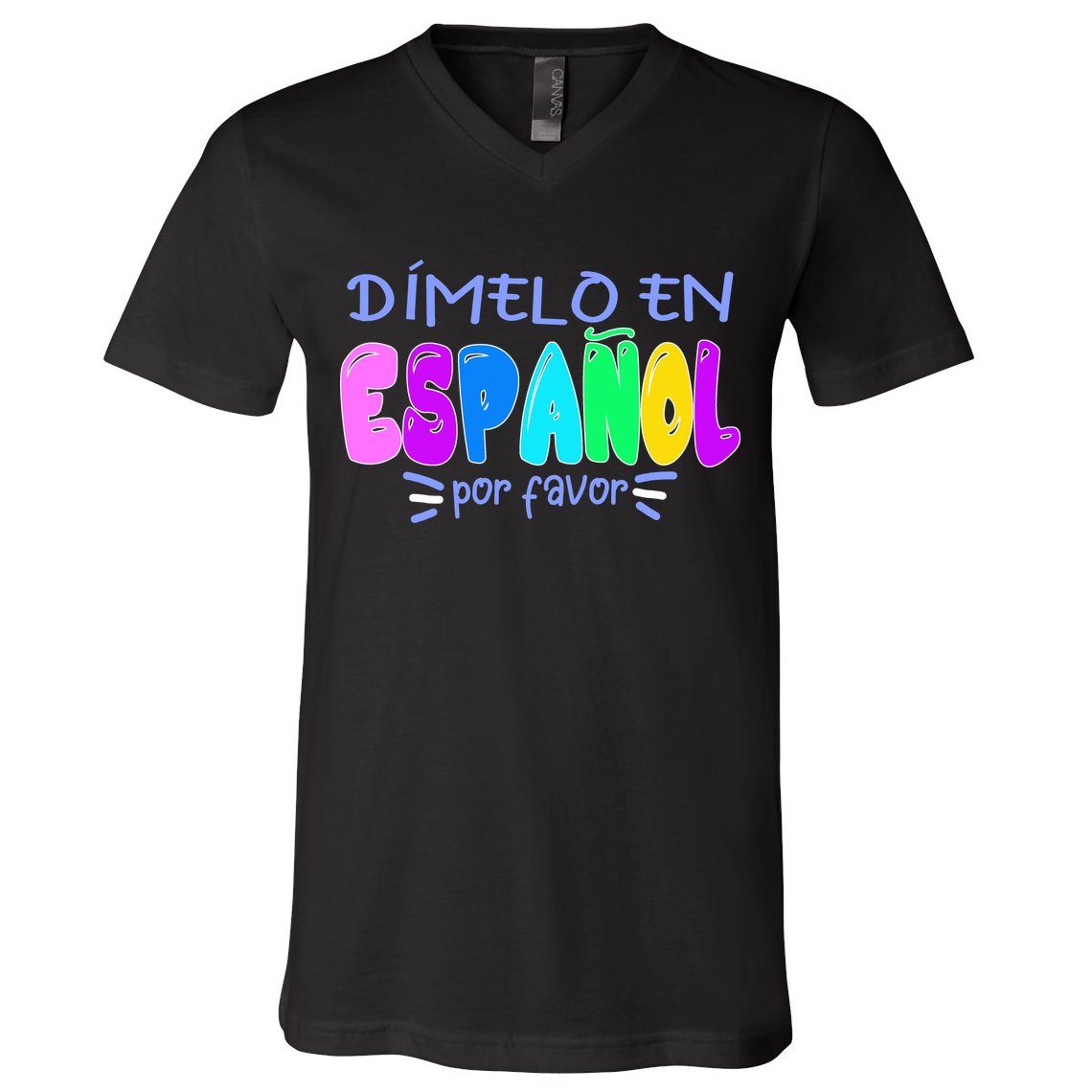 Dimelo En Espanol Bilingual Spanish Teacher V-Neck T-Shirt