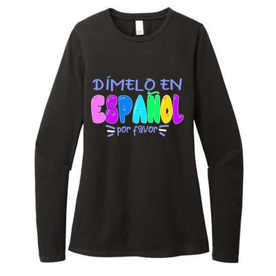 Dimelo En Espanol Bilingual Spanish Teacher Womens CVC Long Sleeve Shirt