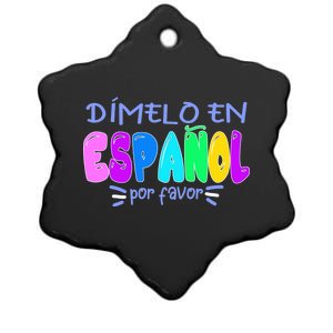 Dimelo En Espanol Bilingual Spanish Teacher Ceramic Star Ornament