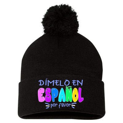 Dimelo En Espanol Bilingual Spanish Teacher Pom Pom 12in Knit Beanie