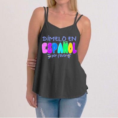 Dimelo En Espanol Bilingual Spanish Teacher Women's Strappy Tank