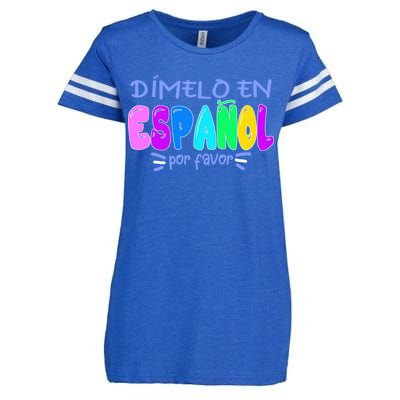 Dimelo En Espanol Bilingual Spanish Teacher Enza Ladies Jersey Football T-Shirt