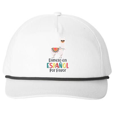 Dimelo en Espanol por Favor Spanish Llama Snapback Five-Panel Rope Hat