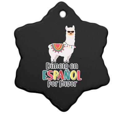 Dimelo en Espanol por Favor Spanish Llama Ceramic Star Ornament