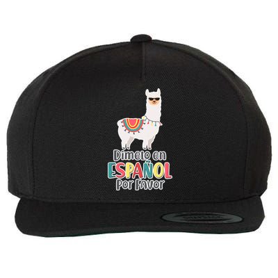 Dimelo en Espanol por Favor Spanish Llama Wool Snapback Cap