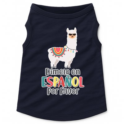 Dimelo en Espanol por Favor Spanish Llama Doggie Tank