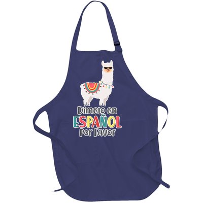 Dimelo en Espanol por Favor Spanish Llama Full-Length Apron With Pockets