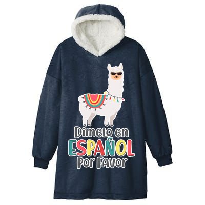 Dimelo en Espanol por Favor Spanish Llama Hooded Wearable Blanket