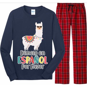 Dimelo en Espanol por Favor Spanish Llama Long Sleeve Pajama Set