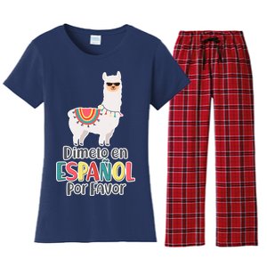 Dimelo en Espanol por Favor Spanish Llama Women's Flannel Pajama Set