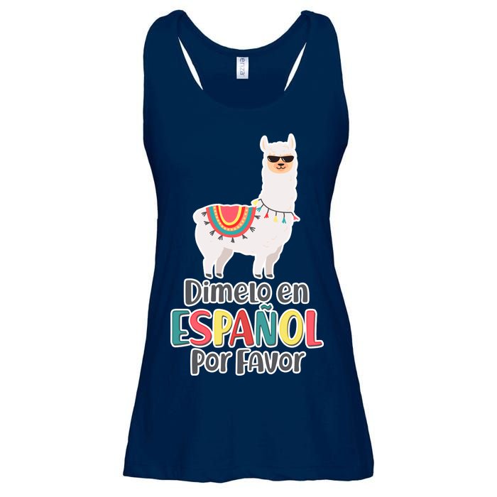 Dimelo en Espanol por Favor Spanish Llama Ladies Essential Flowy Tank