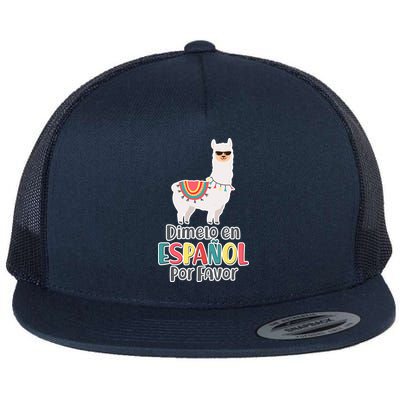 Dimelo en Espanol por Favor Spanish Llama Flat Bill Trucker Hat