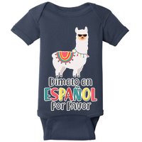 Dimelo en Espanol por Favor Spanish Llama Baby Bodysuit