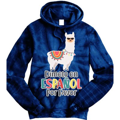 Dimelo en Espanol por Favor Spanish Llama Tie Dye Hoodie