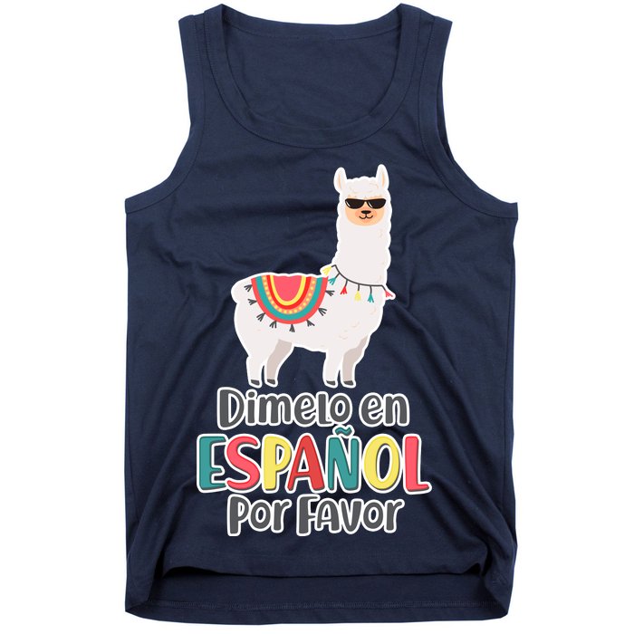 Dimelo en Espanol por Favor Spanish Llama Tank Top