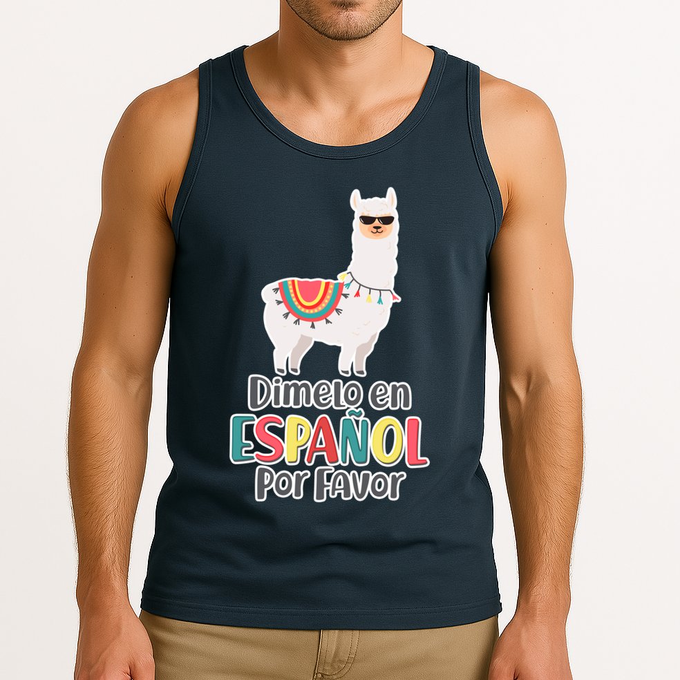 Dimelo en Espanol por Favor Spanish Llama Tank Top