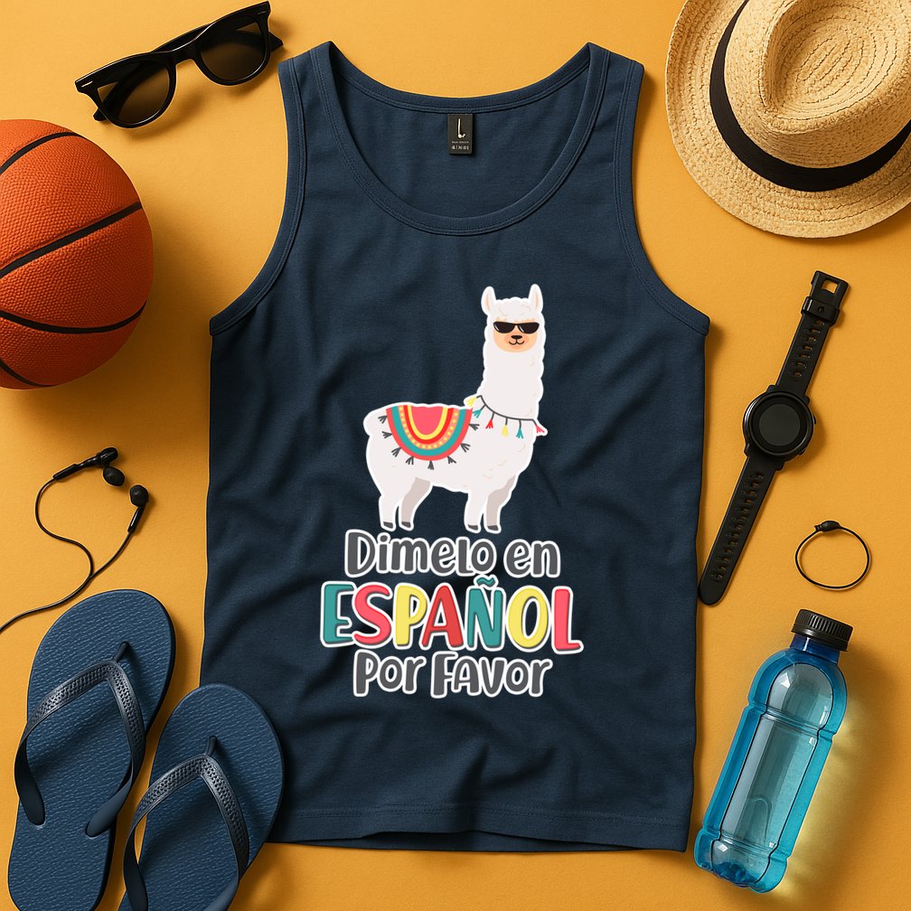 Dimelo en Espanol por Favor Spanish Llama Tank Top