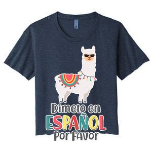 Dimelo en Espanol por Favor Spanish Llama Women's Crop Top Tee