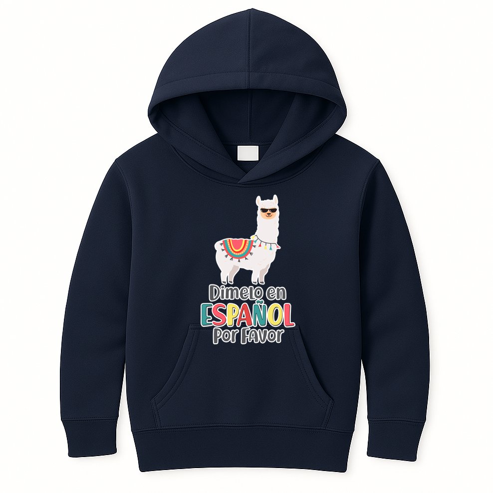 Dimelo en Espanol por Favor Spanish Llama Kids Hoodie