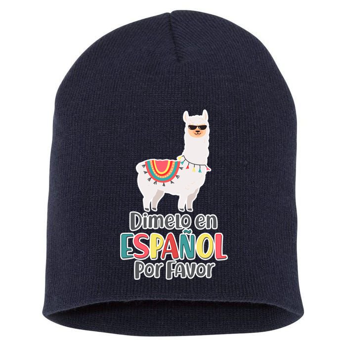 Dimelo en Espanol por Favor Spanish Llama Short Acrylic Beanie