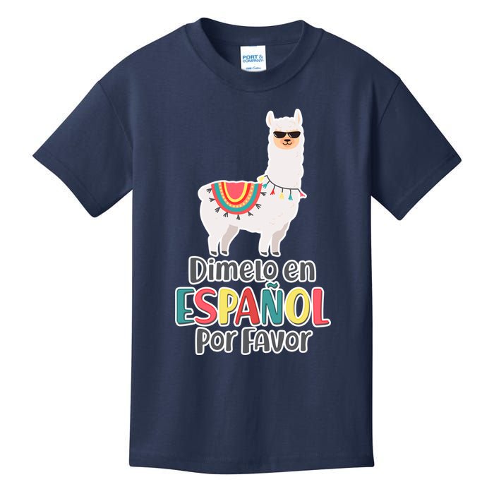 Dimelo en Espanol por Favor Spanish Llama Kids T-Shirt