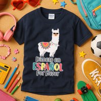 Dimelo en Espanol por Favor Spanish Llama Kids T-Shirt