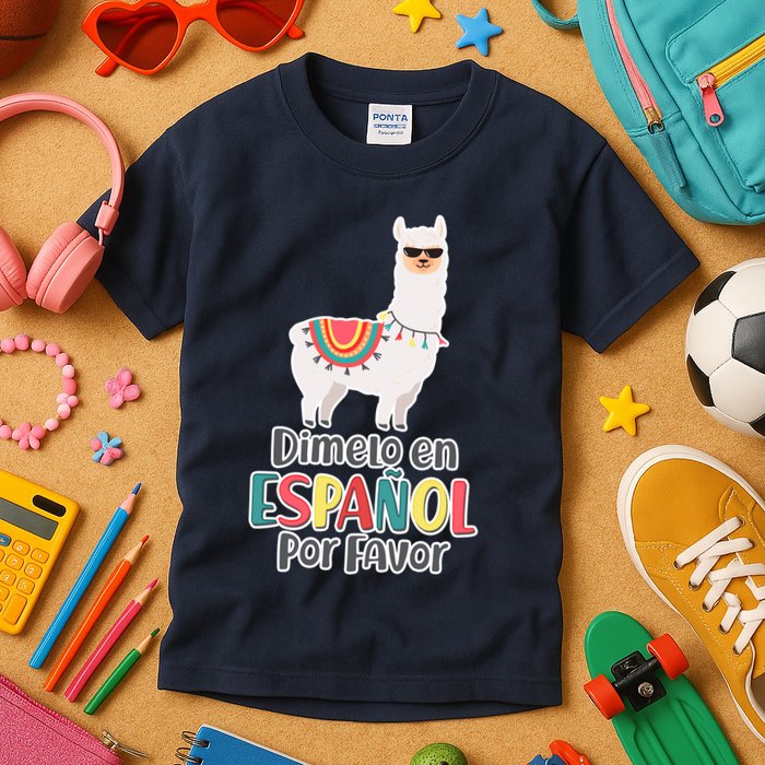 Dimelo en Espanol por Favor Spanish Llama Kids T-Shirt