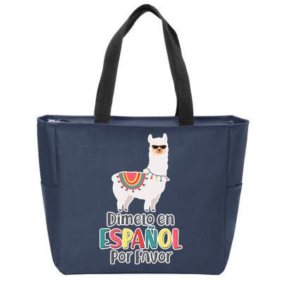 Dimelo en Espanol por Favor Spanish Llama Zip Tote Bag