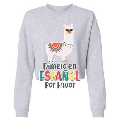 Dimelo en Espanol por Favor Spanish Llama Cropped Pullover Crew