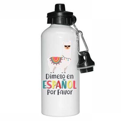 Dimelo en Espanol por Favor Spanish Llama Aluminum Water Bottle