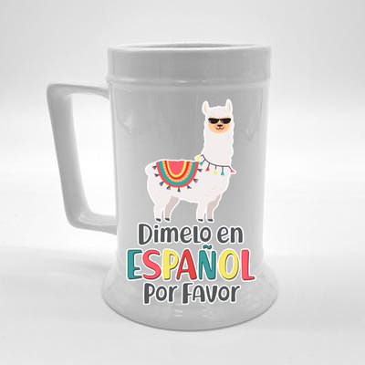 Dimelo en Espanol por Favor Spanish Llama Beer Stein