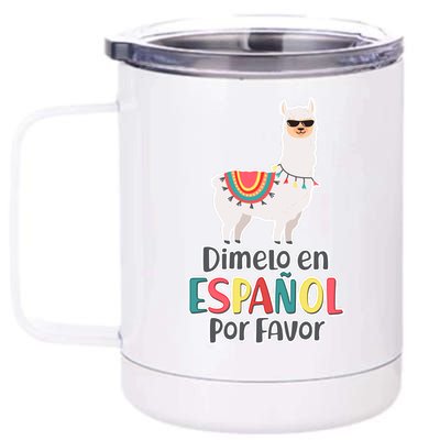 Dimelo en Espanol por Favor Spanish Llama 12 oz Stainless Steel Tumbler Cup