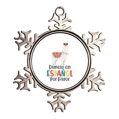 Dimelo en Espanol por Favor Spanish Llama Metallic Star Ornament