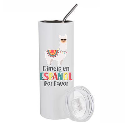 Dimelo en Espanol por Favor Spanish Llama Stainless Steel Tumbler