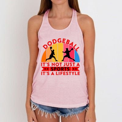 Dodgeball ItS Not Just A Sports ItS A Lifestyle Women's Knotted Racerback Tank