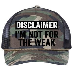 Disclaimer I'm Not For The Weak Funny Retro Rope Trucker Hat Cap