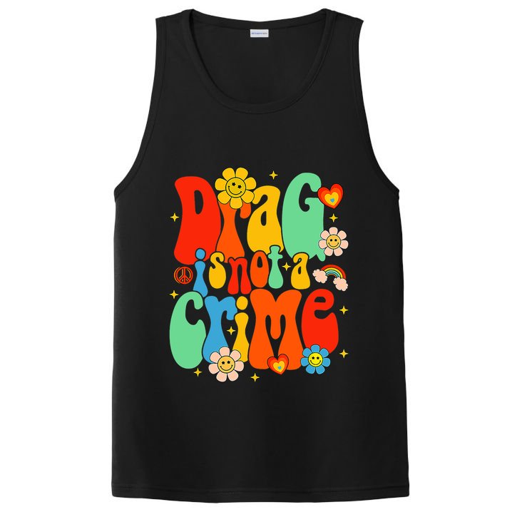 Drag Is Not A Crime Support LGBTQ Rights Drag Queen Groovy PosiCharge Competitor Tank