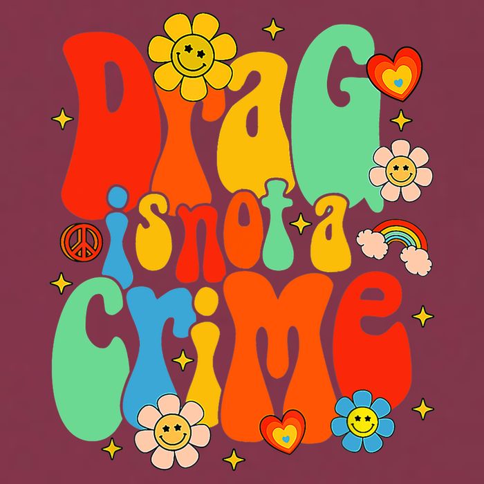Drag Is Not A Crime Support LGBTQ Rights Drag Queen Groovy 16oz Travel Tumbler