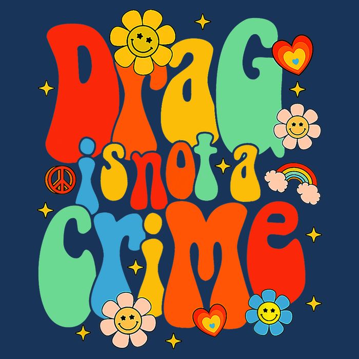 Drag Is Not A Crime Support LGBTQ Rights Drag Queen Groovy 7-Panel Snapback Hat