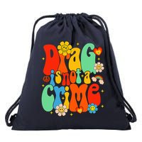 Drag Is Not A Crime Support LGBTQ Rights Drag Queen Groovy Drawstring Bag