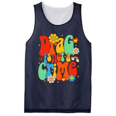 Drag Is Not A Crime Support LGBTQ Rights Drag Queen Groovy Mesh Reversible Basketball Jersey Tank