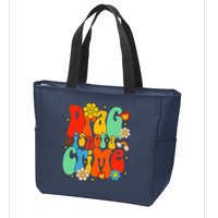 Drag Is Not A Crime Support LGBTQ Rights Drag Queen Groovy Zip Tote Bag