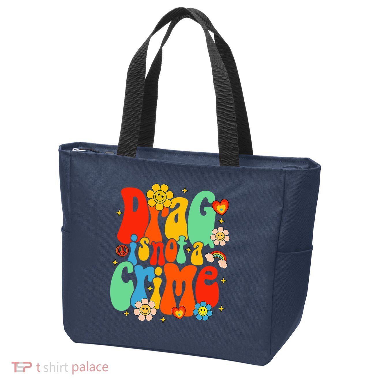 Drag Is Not A Crime Support LGBTQ Rights Drag Queen Groovy Zip Tote Bag