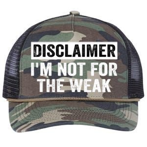 Disclaimer I'm Not For The Weak Funny Retro Rope Trucker Hat Cap