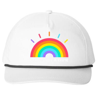 Drag Is Not A Crime Support Drag Queens LGBTQ Rights Rainbow Snapback Five-Panel Rope Hat