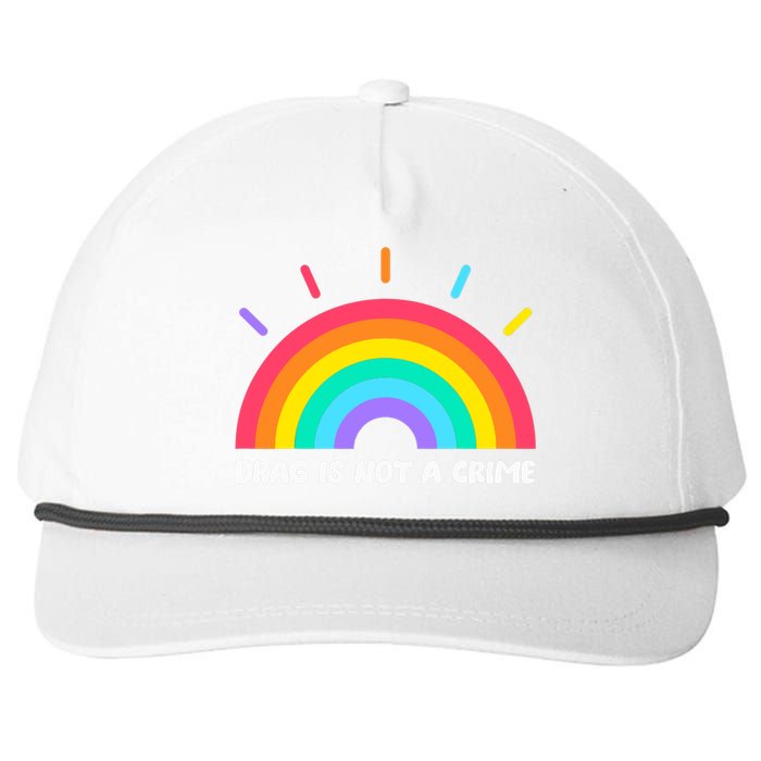 Drag Is Not A Crime Support Drag Queens LGBTQ Rights Rainbow Snapback Five-Panel Rope Hat