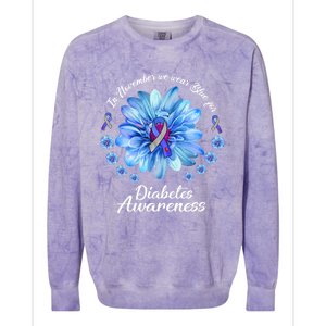 Daisy In November We Wear Blue For Diabetes Awareness Gift Colorblast Crewneck Sweatshirt